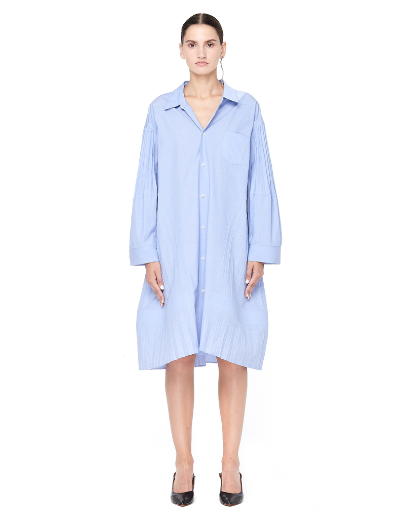 junya watanabe shirt dress Junya Watanabe Cotton Pleated Shirt Dress