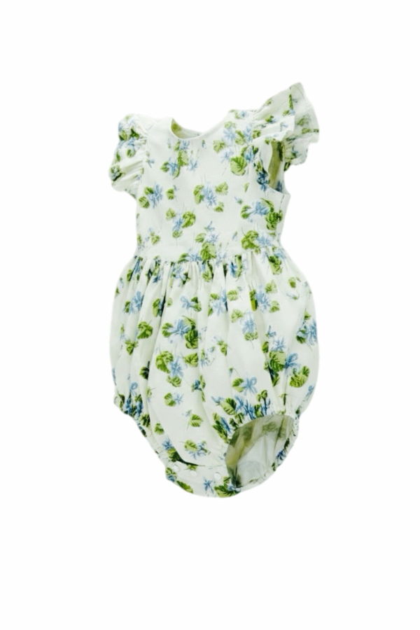 Piper&Cloth Josie Bubble Romper - Fleurs Bleues