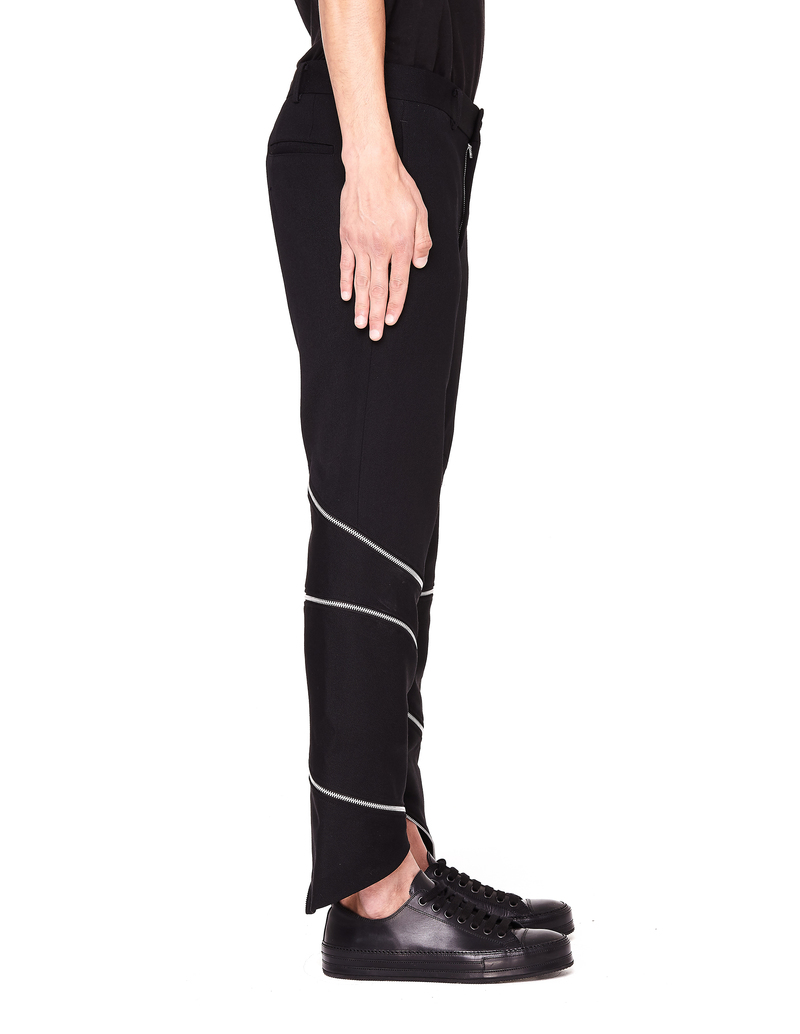 Comme des Garcons Homme plus Black Zip-Trimmed Trousers | Garmentory