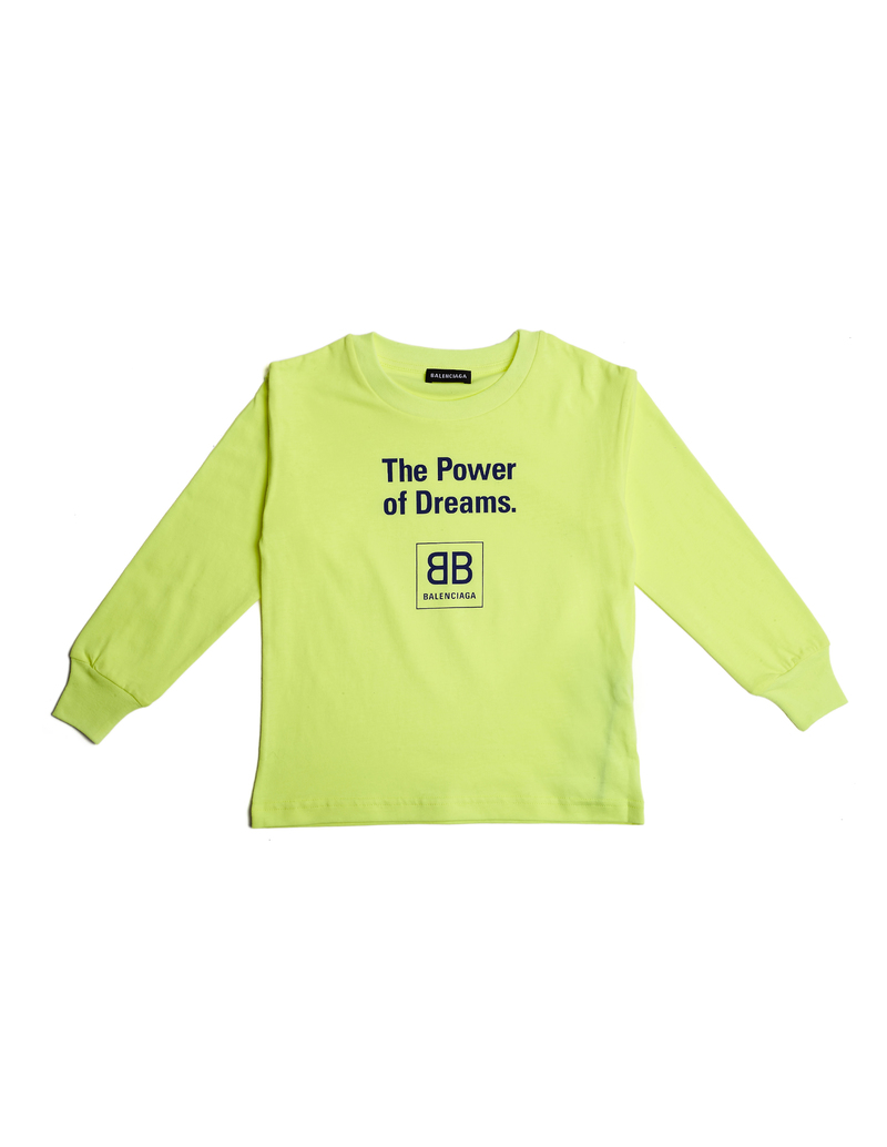 Kids Balenciaga Kids Long Sleeve T-Shirt - Yellow | Garmentory