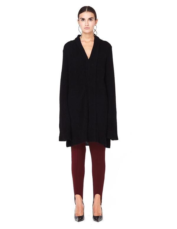 Ann Demeulemeester Shawl Collar Wool and Silk Cardigan - Black