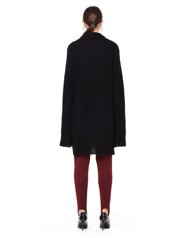 Ann Demeulemeester Shawl Collar Wool and Silk Cardigan - Black