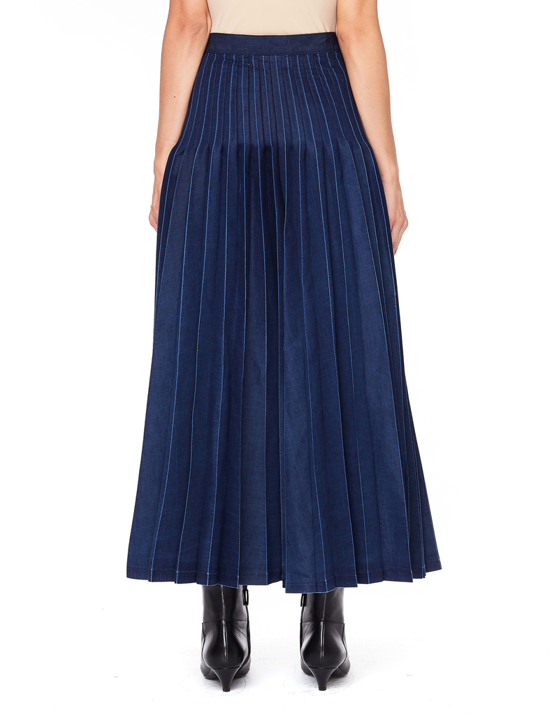 Junya Watanabe Denim Pleated Skirt | Garmentory