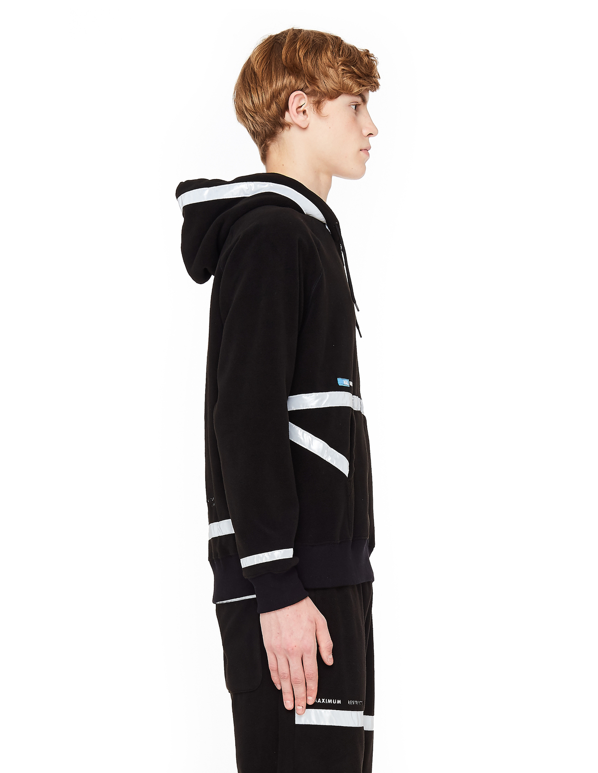 Undercover Hoodie with Reflective Patches - Black | Garmentory