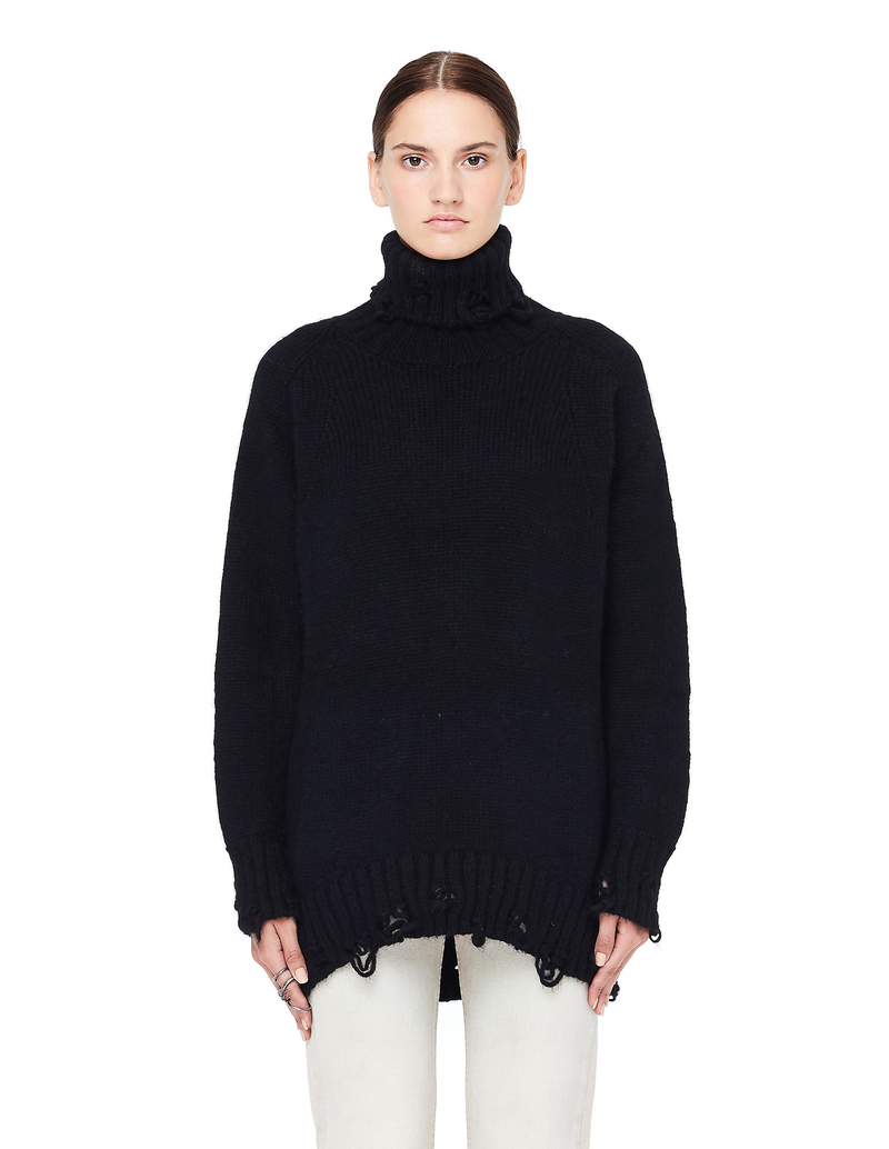 Maison Flaneur Alpaca Wool Turtleneck Sweater - Black