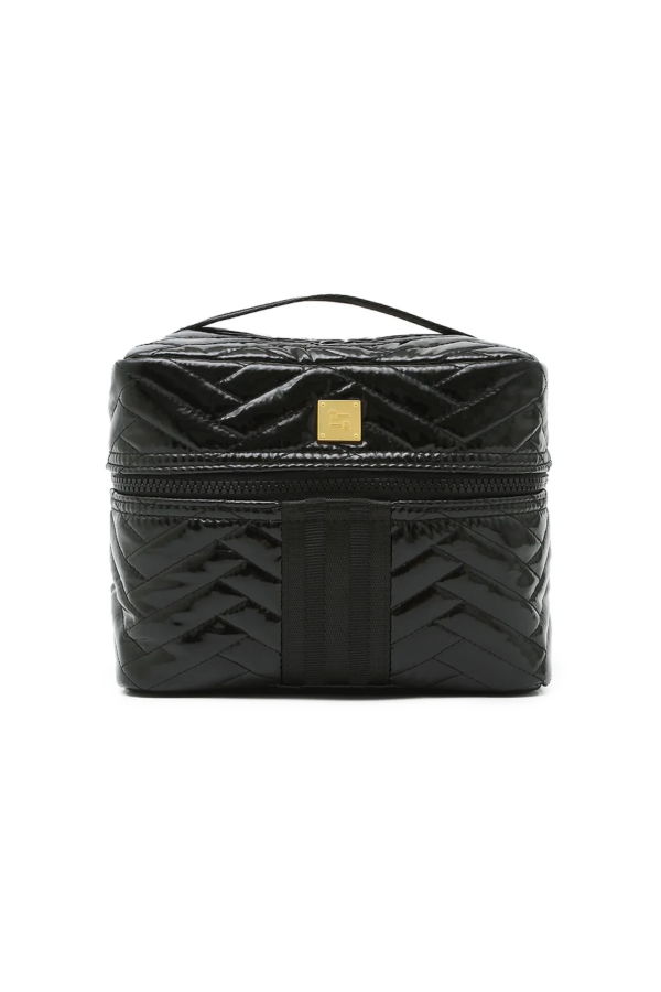 Think Royln Glamour Girl Kit of 4 Bag Set - Black Patent Nylon/Mineral Gold