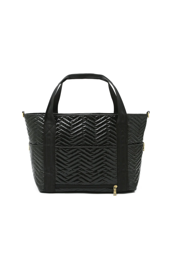 Think Royln Jetset Wingman Tote Bag - Black Patent