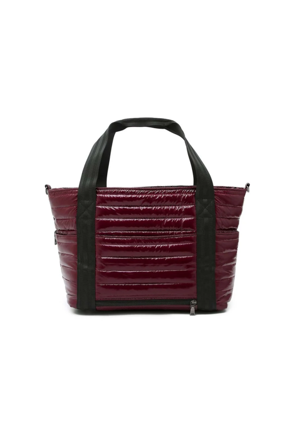 Think Royln Jetset Wingman Tote - Glossy Deep Burgundy