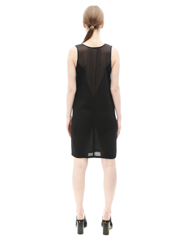 Ann Demeulemeester V-neck Wool Dress - BLACK | Garmentory