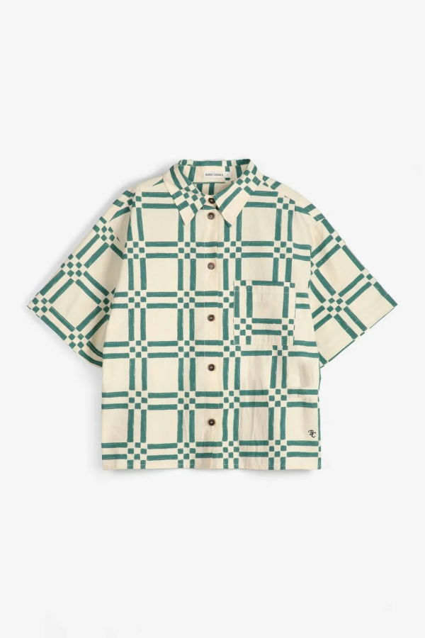 Bobo Choses Squares All Over Poplin Shirt