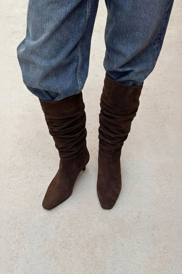 Alohas Kalila Suede Leather Boots - Brown