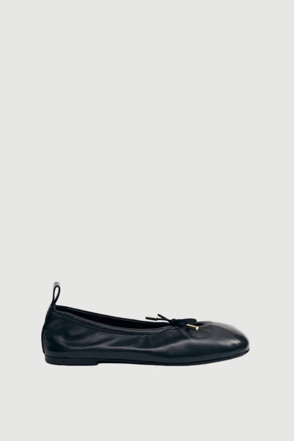 Alohas Rosalind Black Leather Ballet Flats