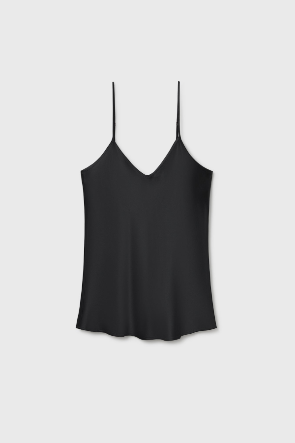 Silk Laundry Bias Cut Cami - Black