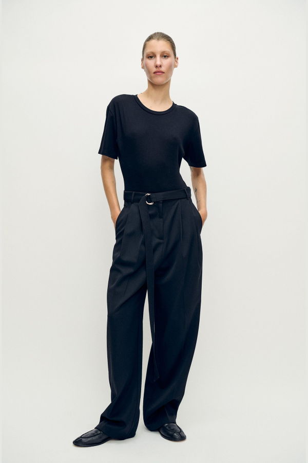 Silk Laundry Bodysuit Tee - Black