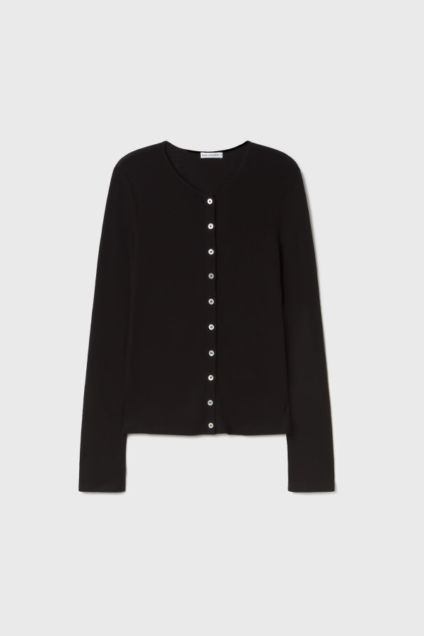 Silk Laundry Merino Cardigan - Black