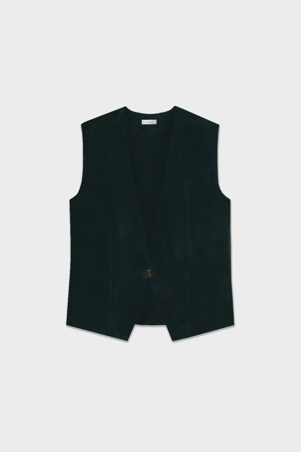 Silk Laundry Twill Slouch Vest