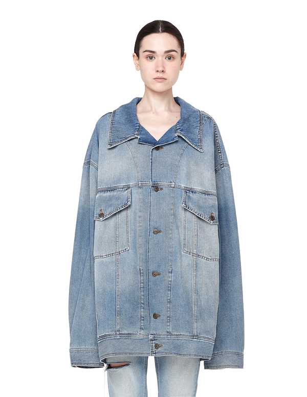 Faith Connexion Oversized Denim Jacket - Navy Blue | Garmentory