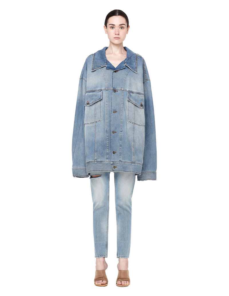 Faith Connexion Oversized Denim Jacket - Navy Blue | Garmentory