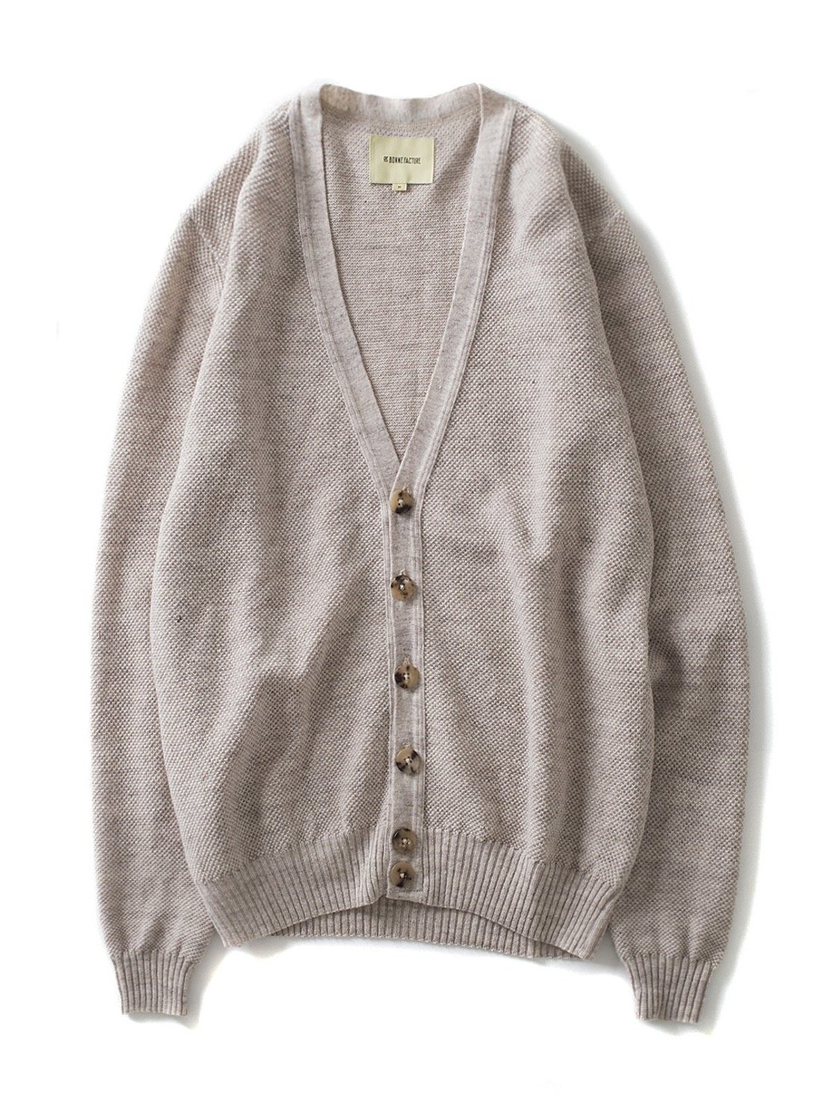 De Bonne Facture Pique Cardigan - Sand  - Image 1 of 2
