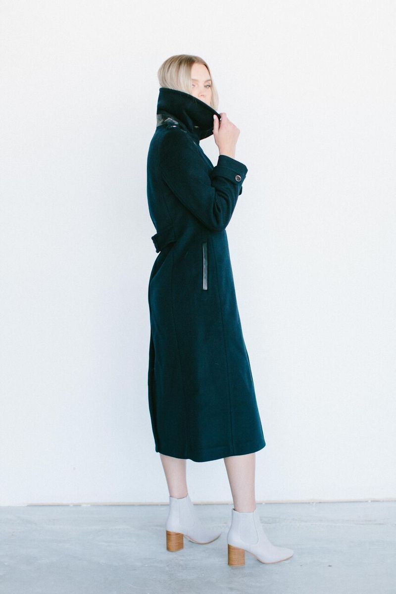 Mackage Elodie Military Wool Coat Navy Garmentory