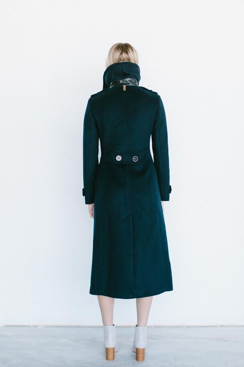 Mackage Elodie Military Wool Coat Navy Garmentory