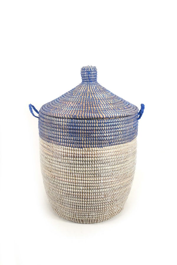 Mbare Medium Two Tone Basket - Navy/White