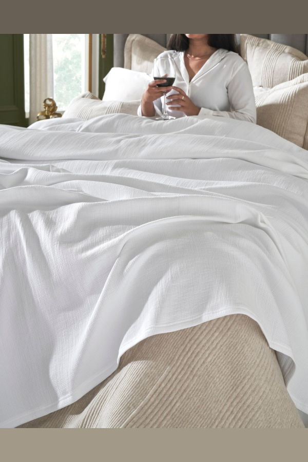 Orchids Lux Home Vienna Texture Cotton Blanket