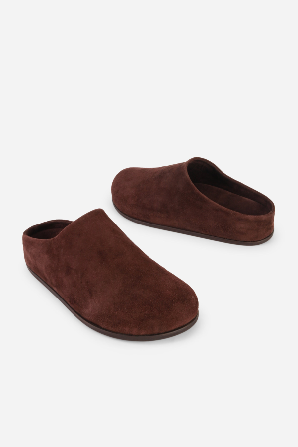 INTENTIONALLY __________. Ago Suede Mule - Chocolate