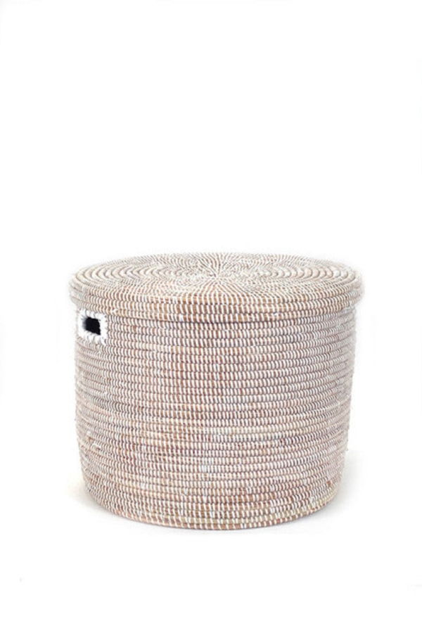 Mbare White Flat Lid Floor Basket