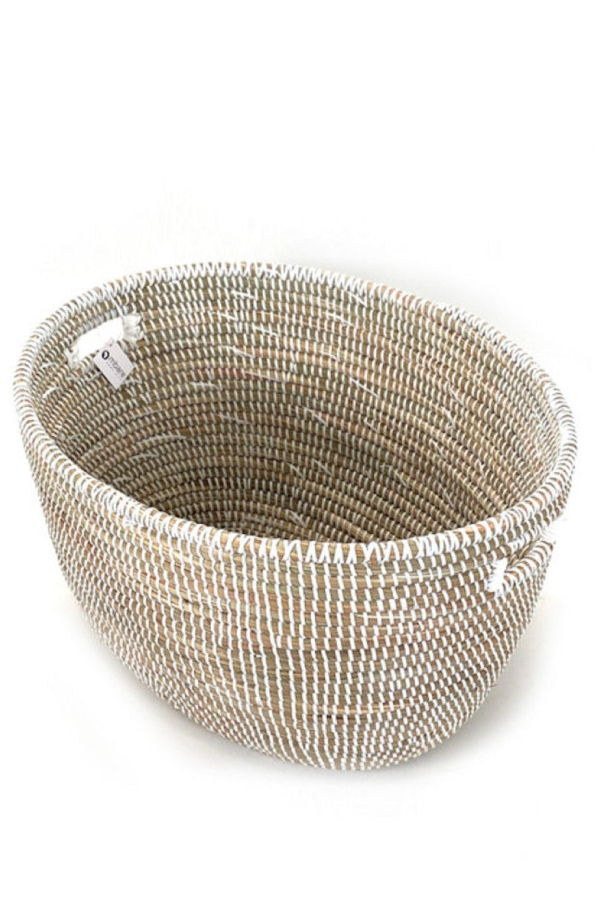 Mbare White Oval Basket