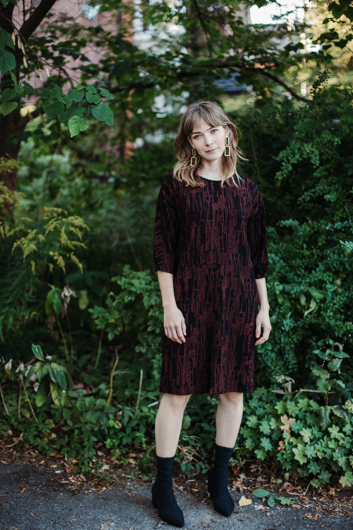 Eve Gravel Nocturne Dress - Maroon Parchment | Garmentory