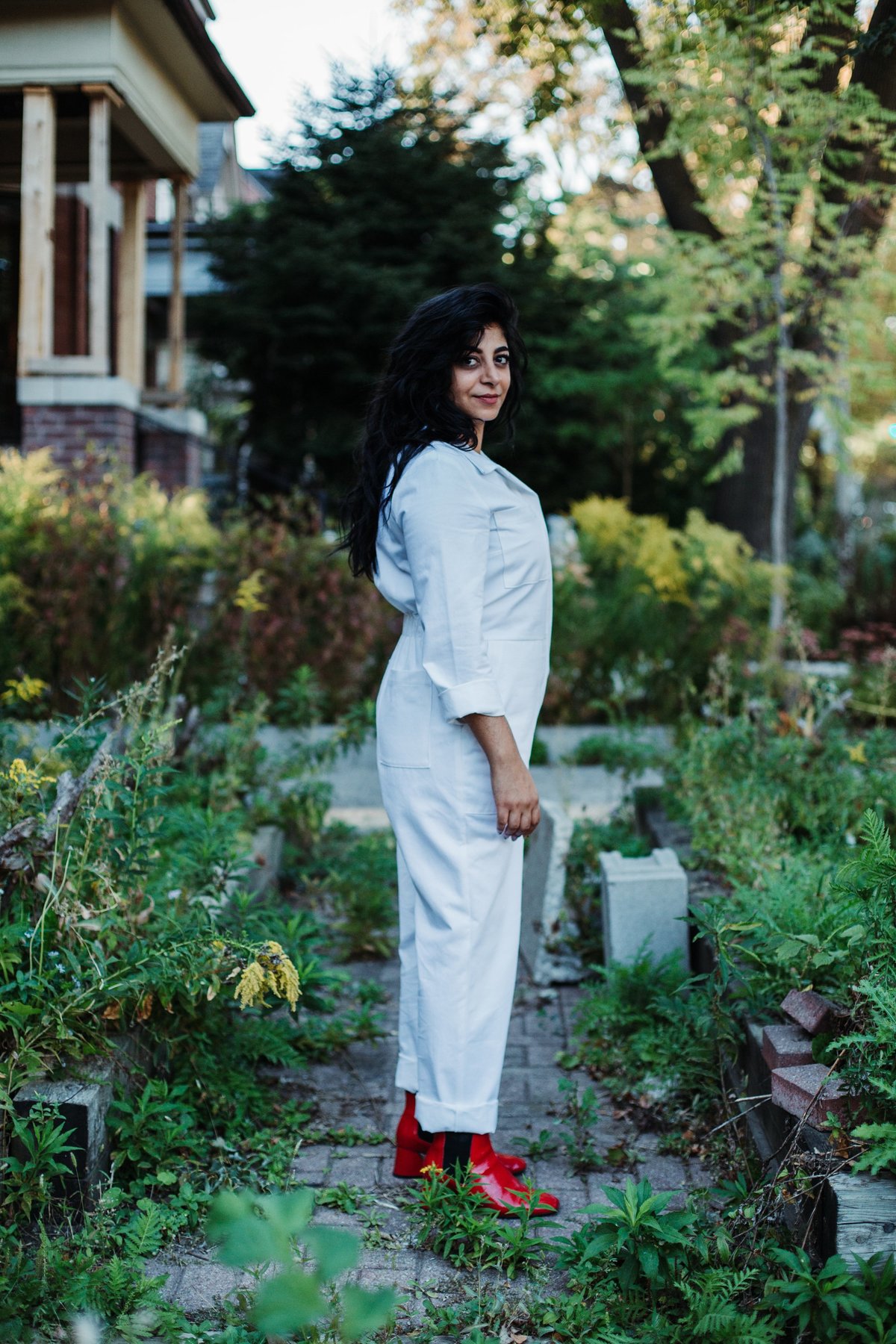 Iris Denim Shy Boy Jumpsuit (White) - Image 3 of 6