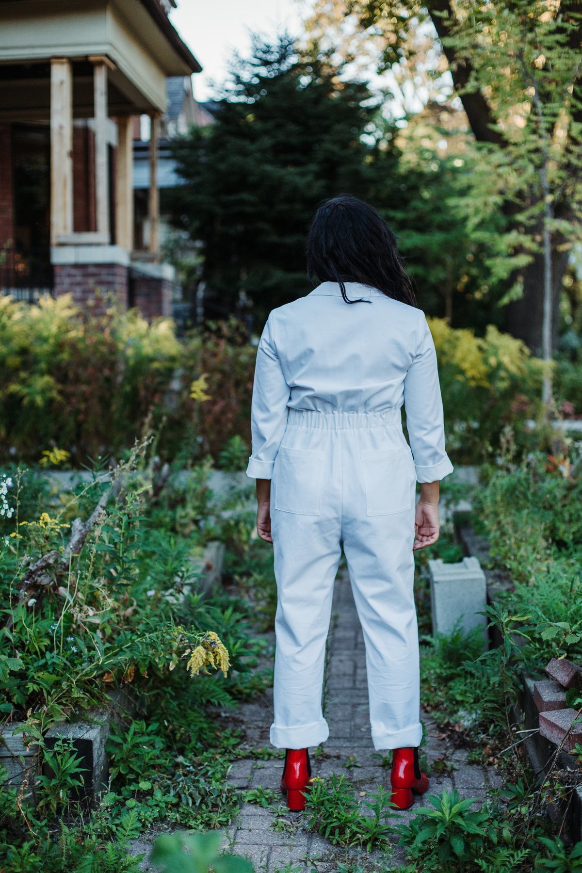 Iris Denim Shy Boy Jumpsuit (White) - Image 4 of 6