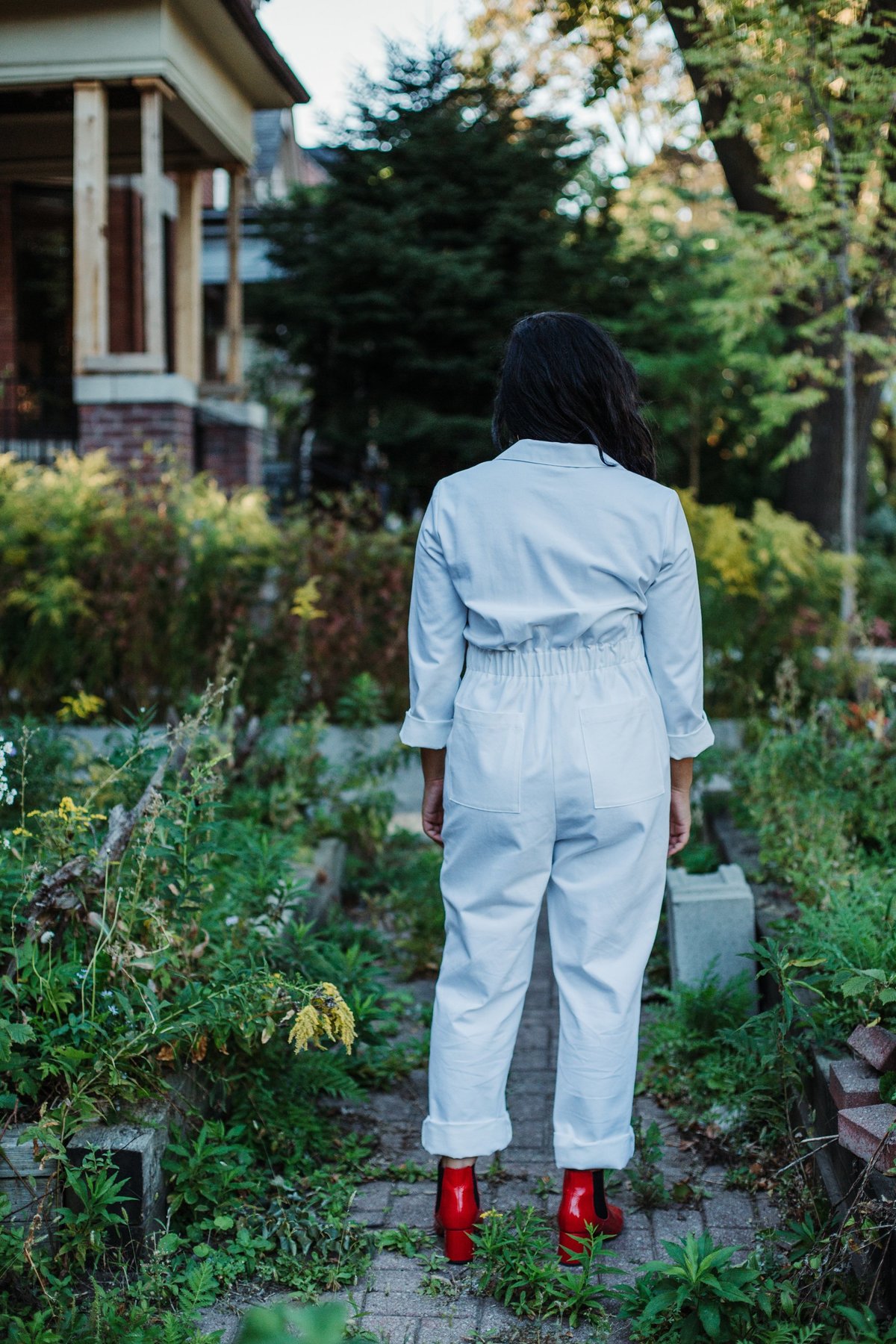 Iris Denim Shy Boy Jumpsuit (White) - Image 5 of 6