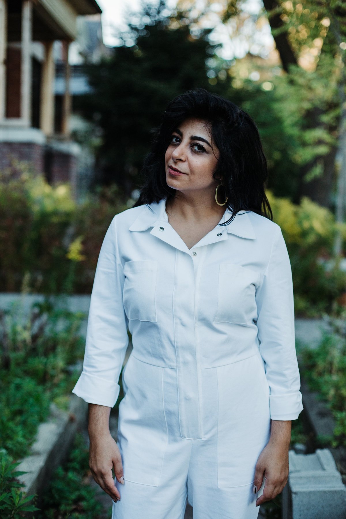 Iris Denim Shy Boy Jumpsuit (White) - Image 6 of 6