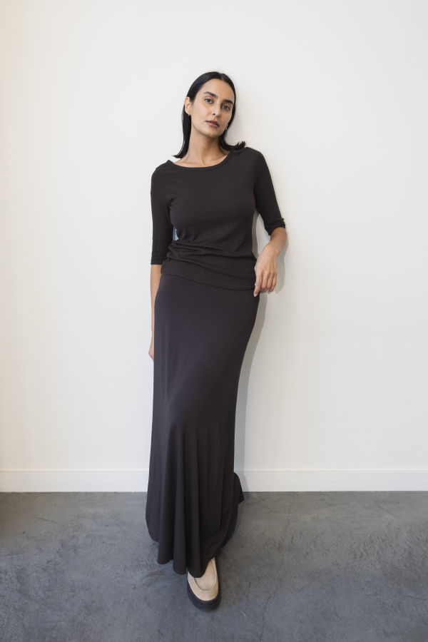 Paper Label Brie Boat Neck Top