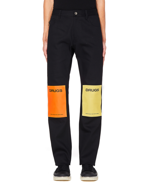Raf Simons Patched Jeans Black Garmentory
