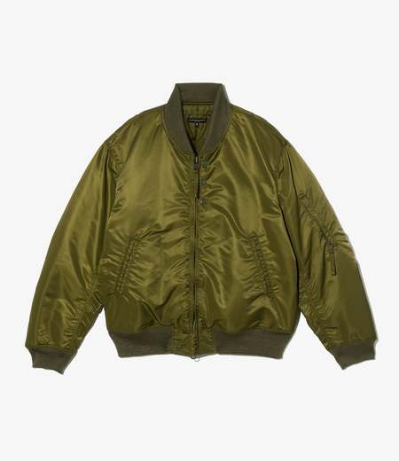 Engineered Garments Flight Satin Nylon LL Jacket - Olive | Garmentory