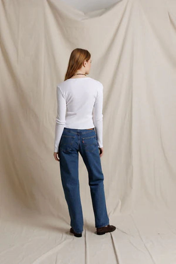 Perfect White Tee Marcela Cotton Rib Long Sleeve Tee