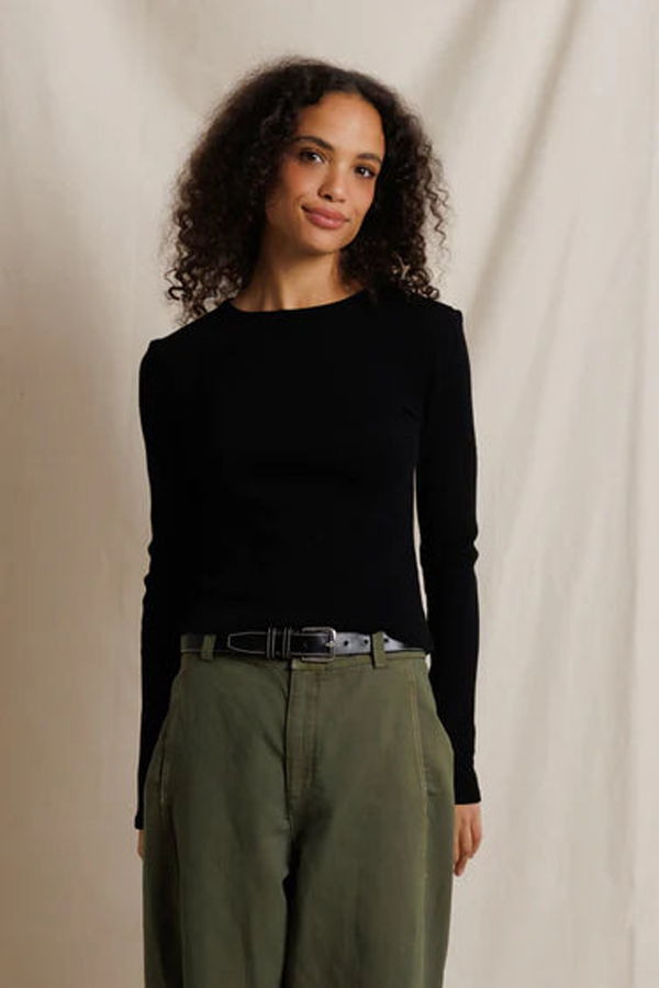 Perfect White Tee Marcela Cotton Rib Long Sleeve Tee