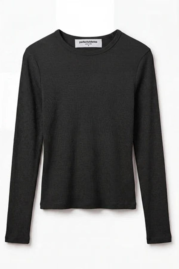 Perfect White Tee Marcela Cotton Rib Long Sleeve Tee