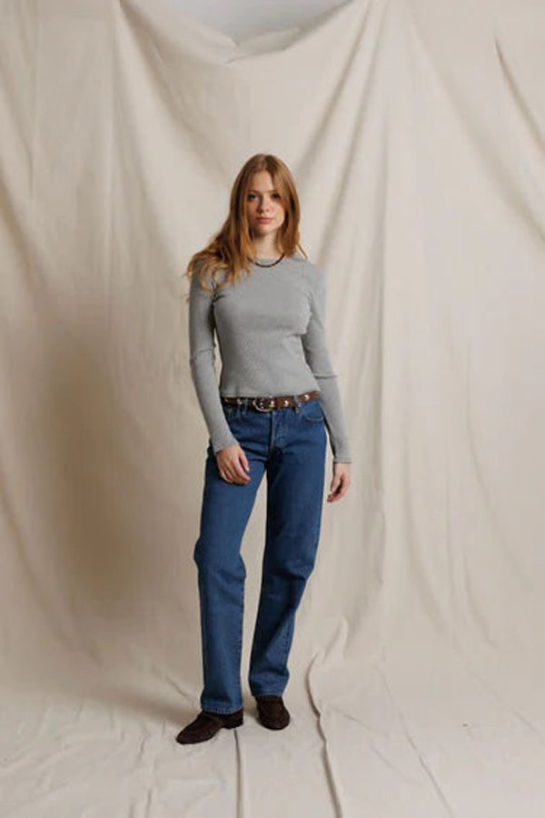 Perfect White Tee Marcela Cotton Rib Long Sleeve Tee