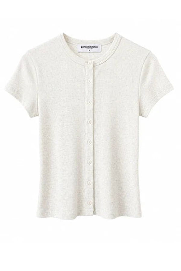 Perfect White Tee Miriam Ribbed Short Sleeve Cardigan