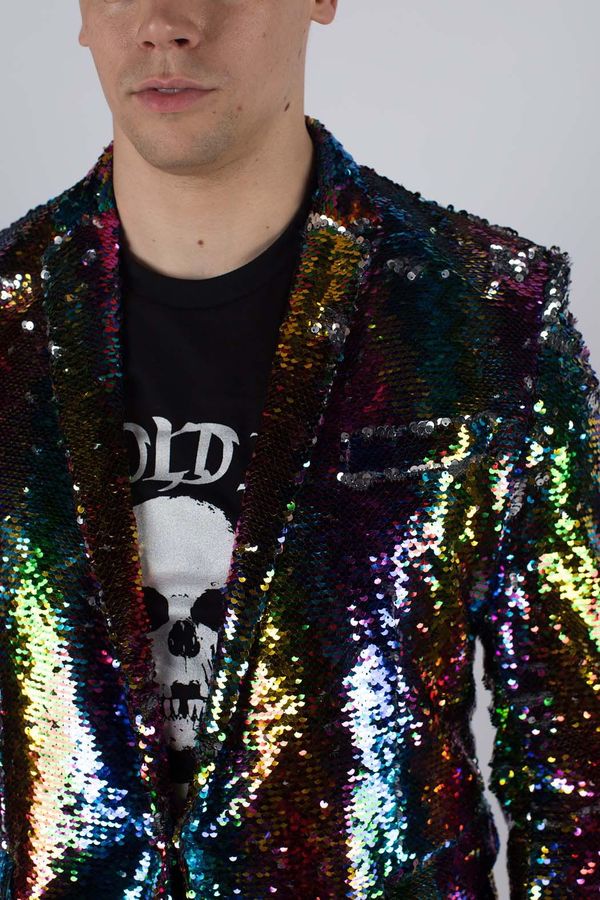 sequin jacket rainbow