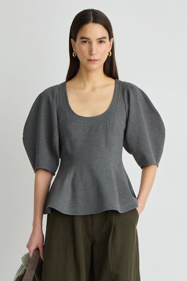 Apiece Apart Bebe Ponte Peplum Top