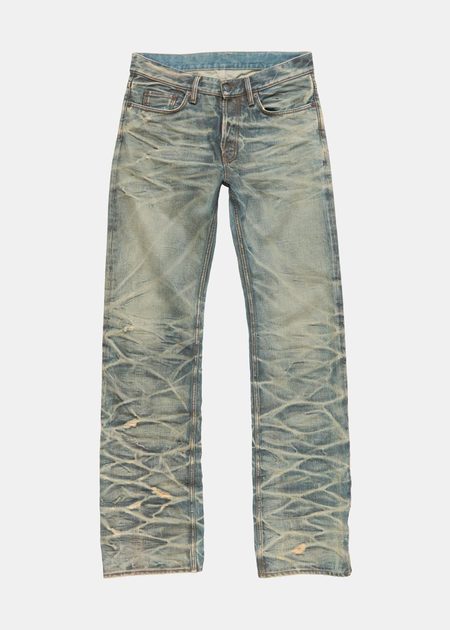 Acne Studios 2023M Broadway Cotton Jeans - MID BLUE | Garmentory