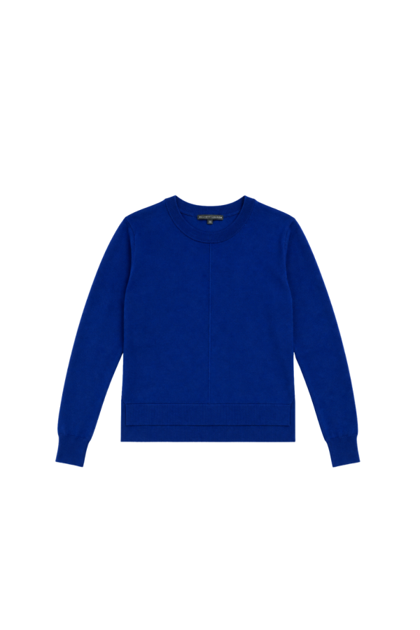 ELLIOTT LAUREN Center Seam Crewneck Sweater - Blue
