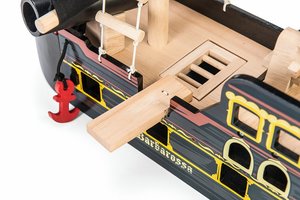 Kids Shop Merci Milo Wooden Pirate Ship - Black Kids Shop Merci Milo Wooden Pirate Ship - Black