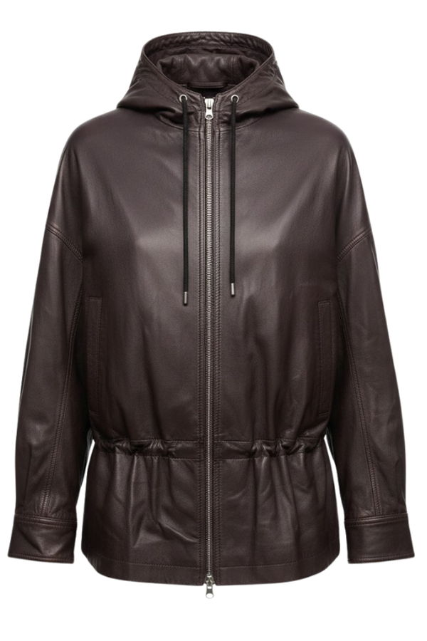 Staud Gondola Leather Jacket - Earth