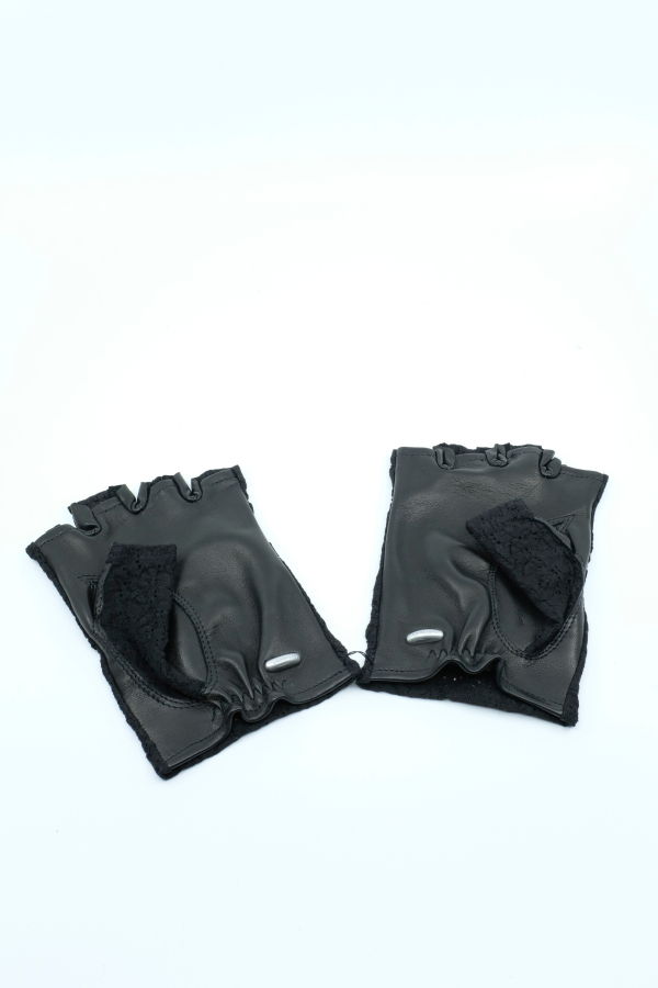 Our Legacy Black Lotus Shrunken Lace Leather Biker Glove
